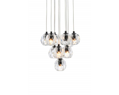 Elegant Eren 24 Lights Pendant - Black, L 11" (3505G11BK)