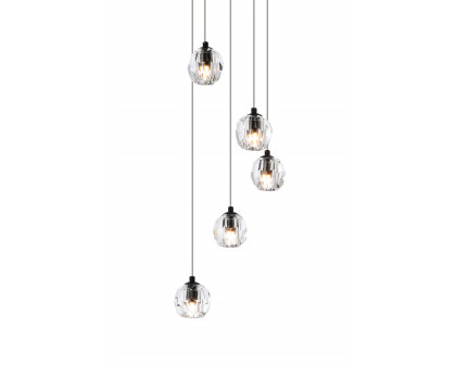 Elegant Eren 24 Lights Pendant - Black, L 12" (3505G12BK)