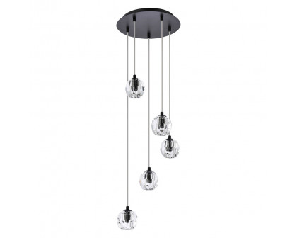 Elegant Eren 24 Lights Pendant - Black, L 12" (3505G12BK)