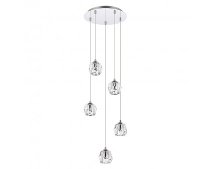 Elegant Eren 24 Lights Pendant - Chrome, L 12" (3505G12C)