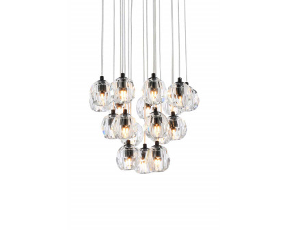 Elegant Eren 24 Lights Pendant - Black, L 15" (3505G15BK)