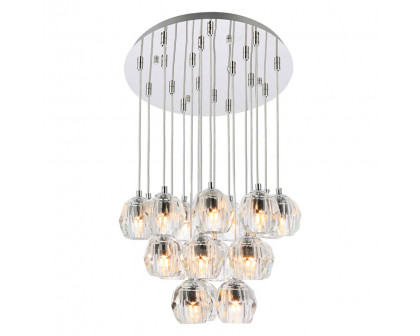 Elegant Eren 24 Lights Pendant - Chrome, L 15" (3505G15C)