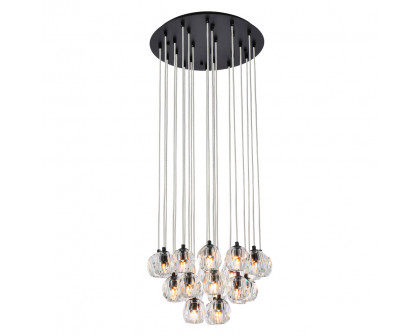 Elegant Eren 24 Lights Pendant - Black, L 19" (3505G19BK)