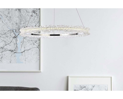 Elegant Laurel Led Pendant - Chrome, L 34" (3506D34C)