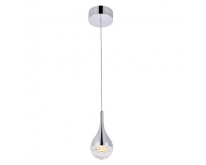 Elegant Amherst 1-Light Led Pendant - Chrome (3801D4C)