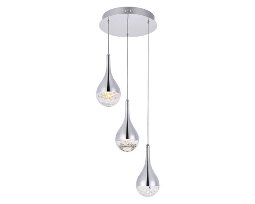 Elegant Amherst 3-Light Led Chandelier - Chrome, L 12" (3803D12C)