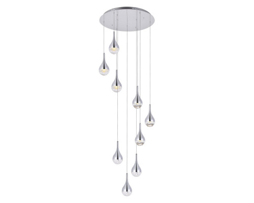 Elegant Amherst 3-Light Led Chandelier - Chrome, L 24" (3809D24C)