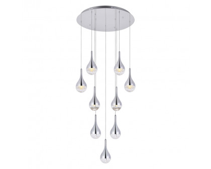 Elegant Amherst 3-Light Led Chandelier - Chrome, L 24" (3809D24C)