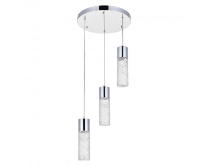 Elegant Pendant Light - Chrome, L 12" (5200D12C)