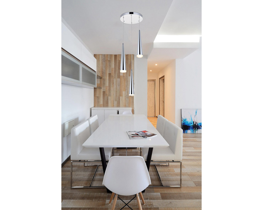 Elegant Pendant Light - Chrome, L 12" (5201D12C)