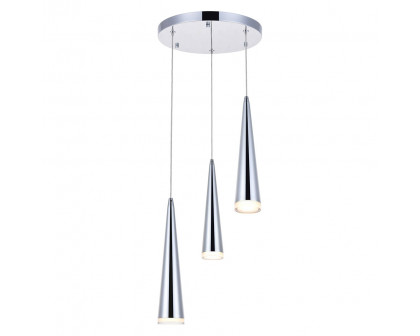 Elegant Pendant Light - Chrome, L 12" (5201D12C)