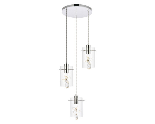 Elegant Hana 3 Lights Pendant - Chrome, L 16" (5202D16C)