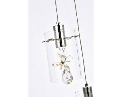 Elegant Hana 3 Lights Pendant - Chrome, L 16" (5202D16C)