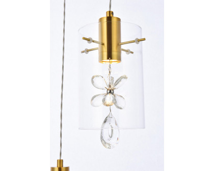 Elegant Hana 3 Lights Pendant - Gold, L 16" (5202D16G)