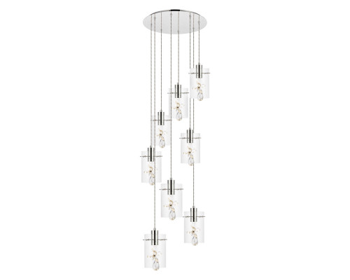 Elegant Hana 3 Lights Pendant - Chrome, L 18" (5202D18C)