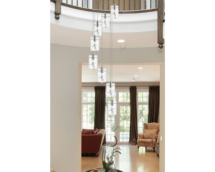 Elegant Hana 3 Lights Pendant - Chrome, L 18" (5202D18C)