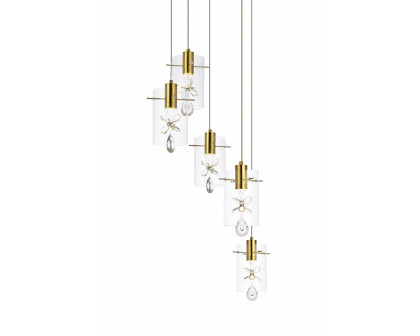 Elegant Hana 3 Lights Pendant - Gold, L 19" (5202D19G)