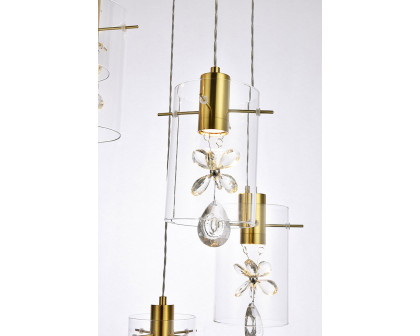 Elegant Hana 3 Lights Pendant - Gold, L 19" (5202D19G)