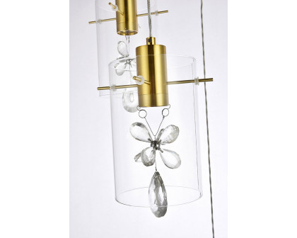 Elegant Hana 3 Lights Pendant - Gold, L 19" (5202D19G)