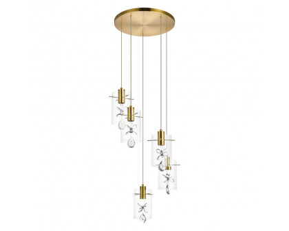 Elegant Hana 3 Lights Pendant - Gold, L 19" (5202D19G)