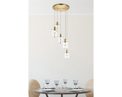 Elegant Hana 3 Lights Pendant - Gold, L 19" (5202D19G)