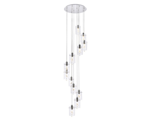 Elegant Hana 3 Lights Pendant - Chrome, L 22" (5202D22C)