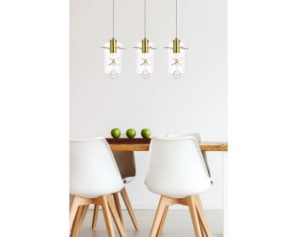 Elegant Hana 3 Lights Pendant - Gold, L 24" (5202D24G)