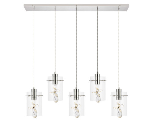 Elegant Hana 3 Lights Pendant - Chrome, L 36" (5202D36C)