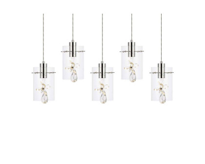 Elegant Hana 3 Lights Pendant - Chrome, L 36" (5202D36C)