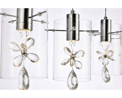 Elegant Hana 3 Lights Pendant - Chrome, L 36" (5202D36C)