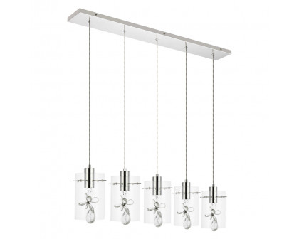 Elegant Hana 3 Lights Pendant - Chrome, L 36" (5202D36C)