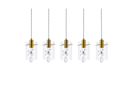 Elegant Hana 3 Lights Pendant - Gold, L 36" (5202D36G)