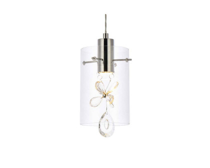 Elegant Hana 3 Lights Pendant - Chrome, L 6.5" (5202D6C)