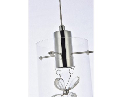 Elegant Hana 3 Lights Pendant - Chrome, L 6.5" (5202D6C)