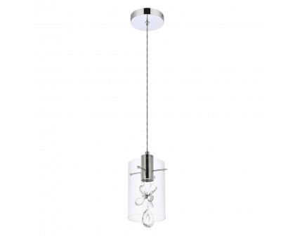 Elegant Hana 3 Lights Pendant - Chrome, L 6.5" (5202D6C)