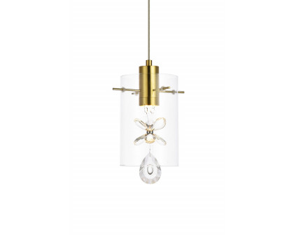 Elegant Hana 3 Lights Pendant - Gold, L 6.5" (5202D6G)