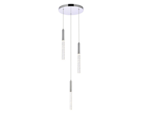 Elegant Ruelle 3 Lights Pendant - Chrome, L 12" (5203D12C)