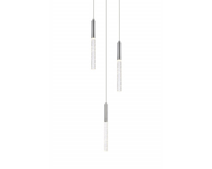 Elegant Ruelle 3 Lights Pendant - Chrome, L 12" (5203D12C)