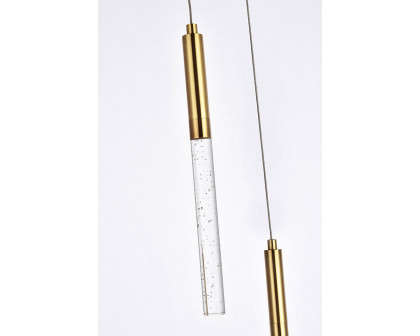 Elegant Ruelle 3 Lights Pendant - Gold, L 12" (5203D12G)