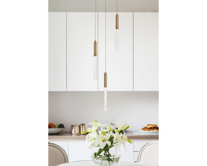 Elegant Ruelle 3 Lights Pendant - Gold, L 12" (5203D12G)