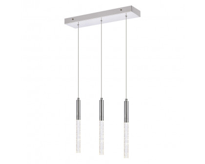 Elegant Ruelle 3 Lights Pendant - Chrome, L 18" (5203D18C)