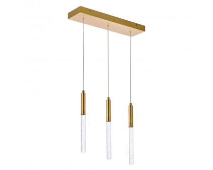 Elegant Ruelle 3 Lights Pendant - Gold, L 18" (5203D18G)