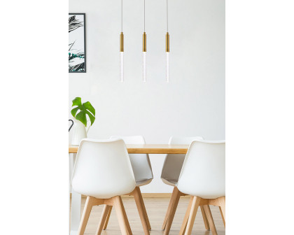 Elegant Ruelle 3 Lights Pendant - Gold, L 18" (5203D18G)