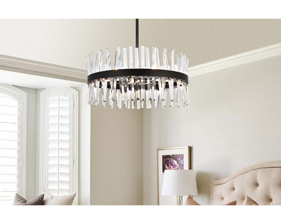 Elegant Pendant Light - Black, L 25" (6200D25BK)