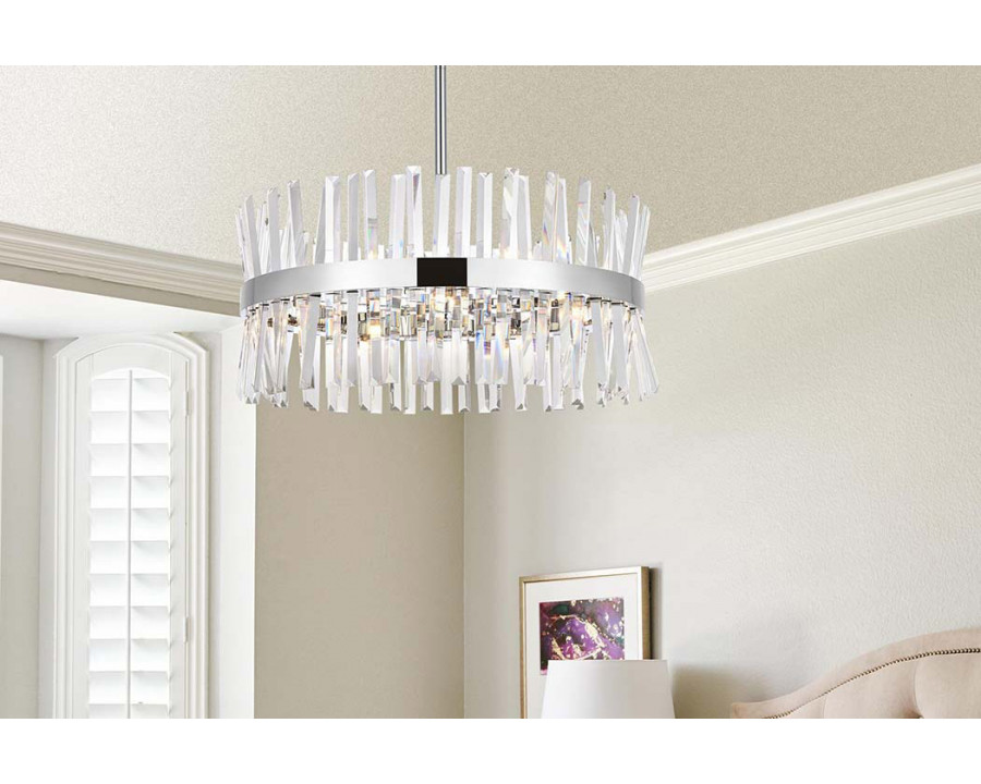 Elegant Pendant Light - Chrome, L 25" (6200D25C)