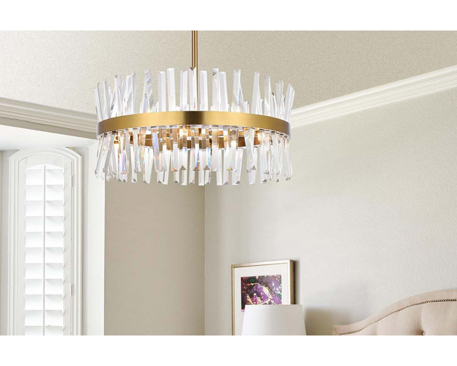 Elegant Pendant Light - Satin Gold, L 25" (6200D25SG)