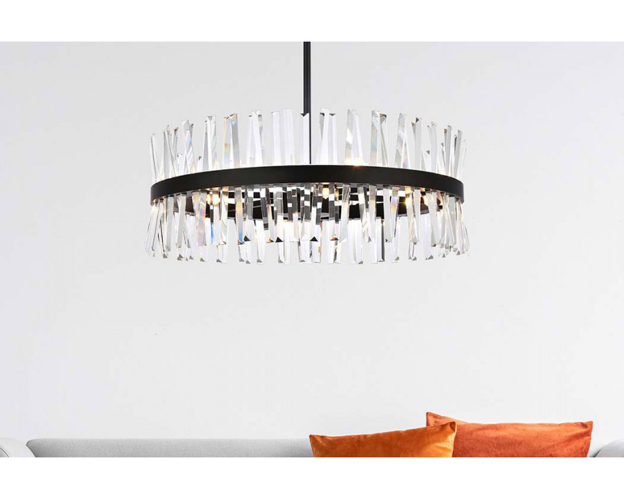 Elegant Pendant Light - Black, L 32" (6200D32BK)