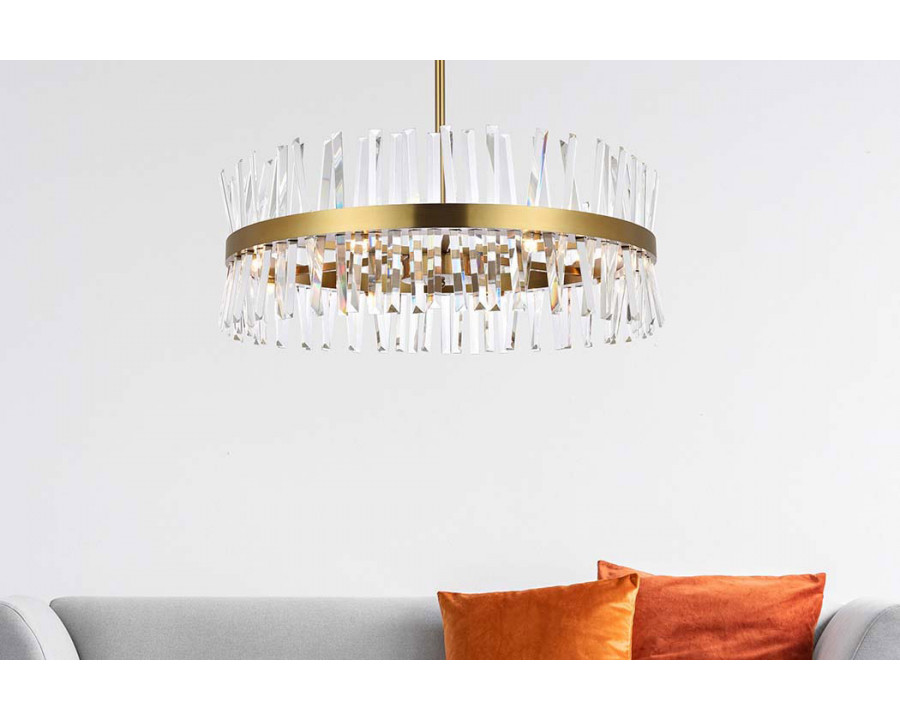 Elegant Pendant Light - Satin Gold, L 32" (6200D32SG)