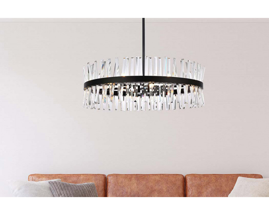 Elegant Pendant Light - Black, L 36" (6200D36BK)