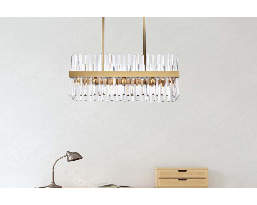 Elegant Chandelier - Satin Gold, L 30" (6200G30SG)